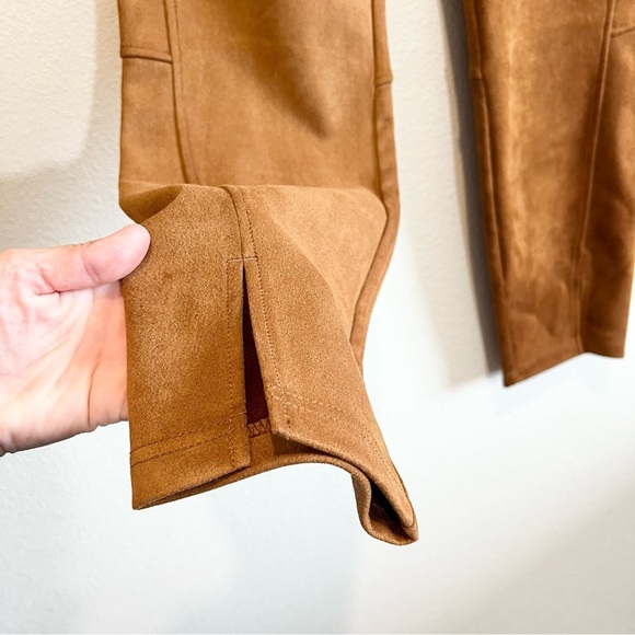 NIC+ZOE Faux Suede Ankle Pants Size 10 Toffee Slim Fit Boho Career NWT - Picture 4 of 13